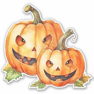 Leuke Halloween pompoen, Sticker