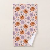 Leuke Halloween pompoenen en bloemen patroon Bad Handdoek (Handdoek)