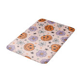 Leuke Halloween pompoenen en bloemen patroon Badmat (Gekanteld)