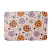 Leuke Halloween pompoenen en bloemen patroon Badmat (Voorkant)