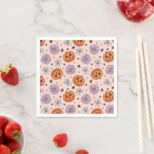 Leuke Halloween pompoenen en bloemen patroon Servet (Insitu)
