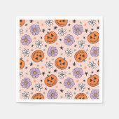 Leuke Halloween pompoenen en bloemen patroon Servet (Voorkant)