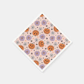 Leuke Halloween pompoenen en bloemen patroon Servet (Hoek)