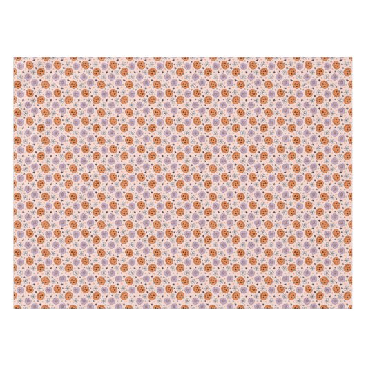 Leuke Halloween pompoenen en bloemen patroon Tafelkleed (Voorkant (Horizontaal))