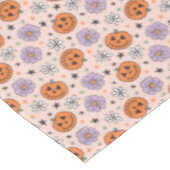 Leuke Halloween pompoenen en bloemen patroon Tafelkleed (Gekanteld)