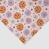Leuke Halloween pompoenen en bloemen patroon Tissuepapier (Detail)