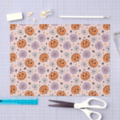 Leuke Halloween pompoenen en bloemen patroon Tissuepapier (Craft)