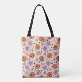 Leuke Halloween pompoenen en bloemen patroon Tote Bag (Achterkant)