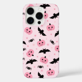 Leuke Halloween pompoenen en vleermuispatroon iPhone 16 Pro Hoesje