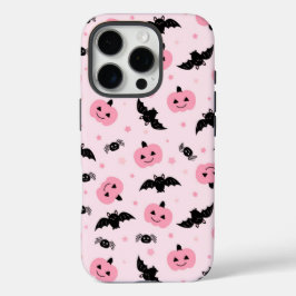 Leuke Halloween pompoenen en vleermuispatroon iPhone 16 Pro Hoesje