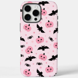 Leuke Halloween pompoenen en vleermuispatroon iPhone 16 Pro Max Hoesje