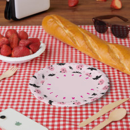 Leuke Halloween pompoenen en vleermuispatroon Papieren Bordje