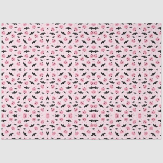 Leuke Halloween pompoenen en vleermuispatroon Tissuepapier (Voorkant)