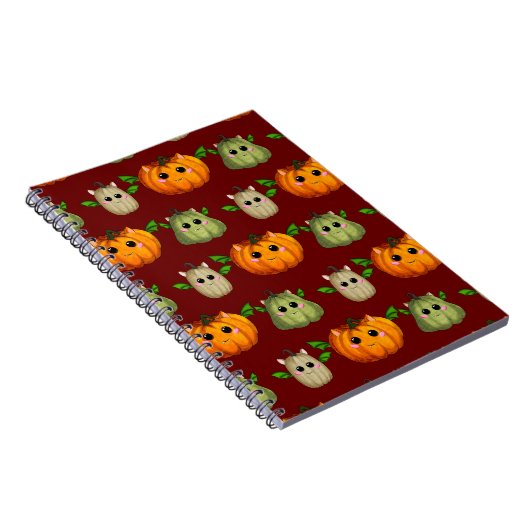Leuke Halloween pompoenen Notitieboek (Rechterzijde)