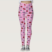 Leuke Halloween Print op roze Leggings (Voorkant)