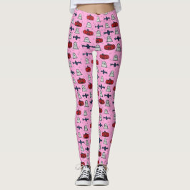 Leuke Halloween Print op roze Leggings