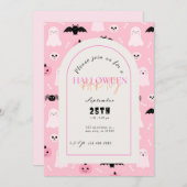 Leuke Halloween Pumpkins en Bat themafeest Kaart (Voorkant / Achterkant)