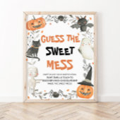 Leuke Halloween Raad het Sweet Mess Baby shower Poster