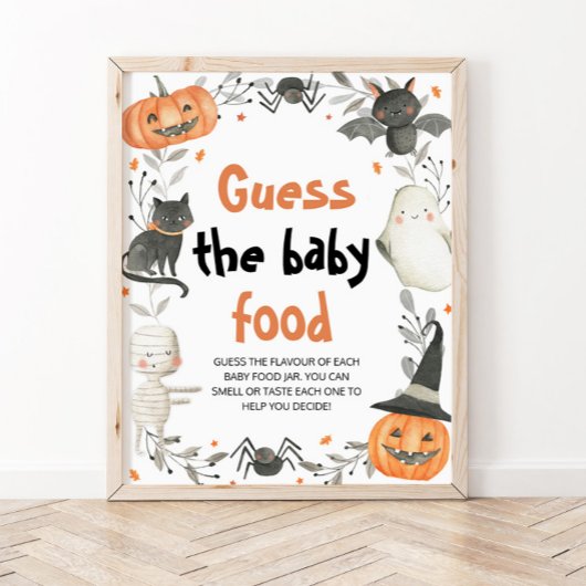 Leuke Halloween Raad het Sweet Mess Baby shower Poster