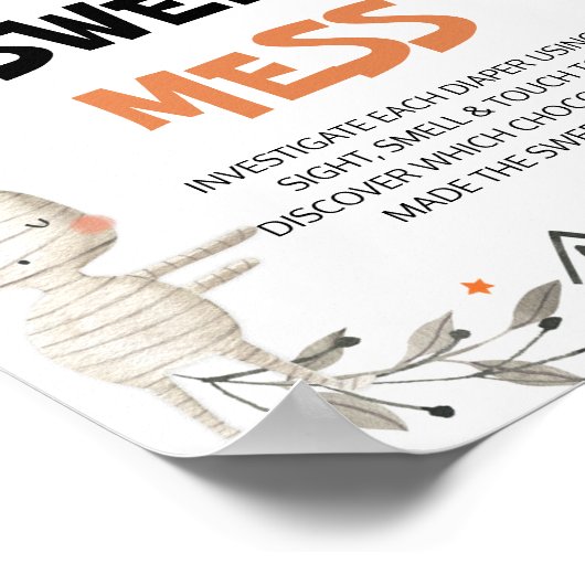 Leuke Halloween Raad het Sweet Mess Baby shower Poster (Hoek)