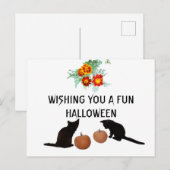 Leuke Halloween Sinaasappel Pompoenen Marigolds Zw Briefkaart (Voorkant / Achterkant)