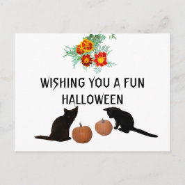 Leuke Halloween Sinaasappel Pompoenen Marigolds Zw Briefkaart