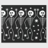 LEUKE HALLOWEEN SKELETTEN inpakpapier met STERREN (Vlak)