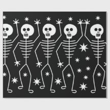 LEUKE HALLOWEEN SKELETTEN inpakpapier met STERREN
