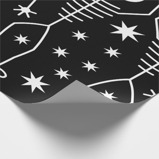 LEUKE HALLOWEEN SKELETTEN inpakpapier met STERREN (Hoek)