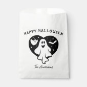 Leuke Halloween spook met hart en vleermuis Bedankzakje (Voorkant)