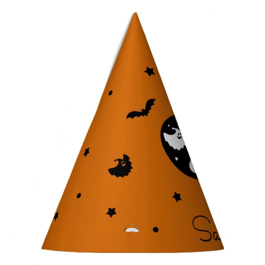 Leuke Halloween spook met hart en vleermuis Feesthoedjes (Links)