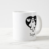 Leuke Halloween spook met hart en vleermuis Grote Koffiekop (Voorkant rechts)