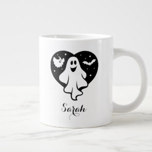 Leuke Halloween spook met hart en vleermuis Grote Koffiekop
