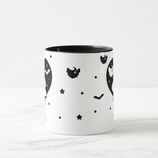 Leuke Halloween spook met hart en vleermuis Mok (Midden)