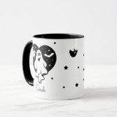 Leuke Halloween spook met hart en vleermuis Mok (Voorkant links)