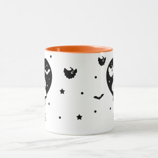 Leuke Halloween spook met hart en vleermuis Mok (Midden)