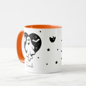 Leuke Halloween spook met hart en vleermuis Mok (Voorkant links)