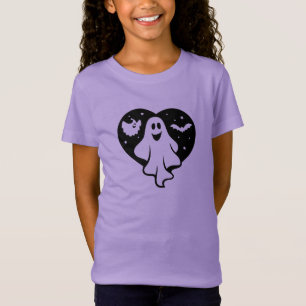 Leuke Halloween spook met hart en vleermuis T-shirt