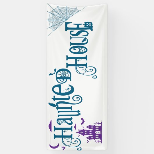 Leuke Halloween spookhuis Spandoek (Verticaal)