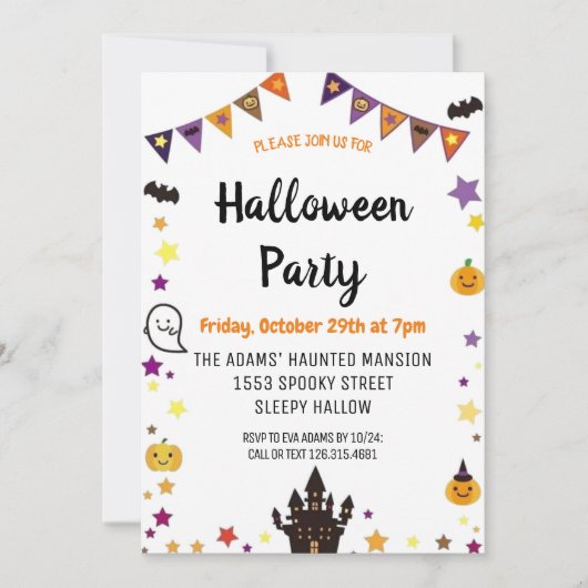 Leuke Halloween Spooktacular Party Uitnodiging (Voorkant)