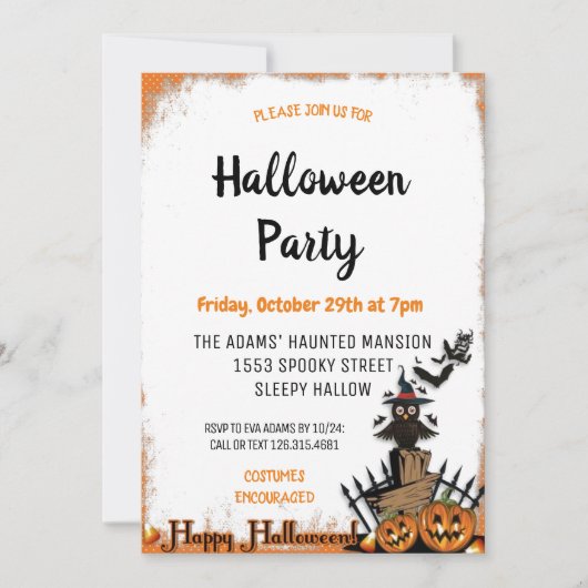 Leuke Halloween Spooktacular Party Uitnodiging (Voorkant)