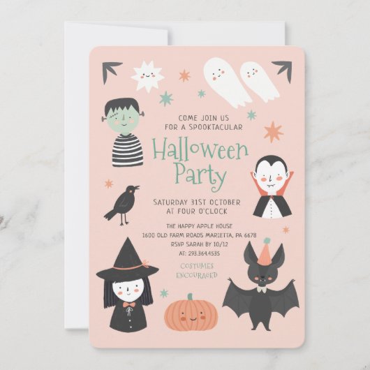 Leuke Halloween Spooktacular Party Uitnodiging (Voorkant)