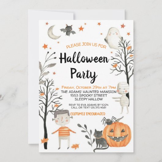 Leuke Halloween Spooktacular Party Uitnodiging (Voorkant)