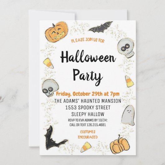 Leuke Halloween Spooktacular Party Uitnodiging (Voorkant)