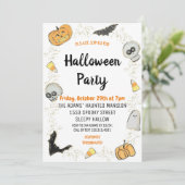 Leuke Halloween Spooktacular Party Uitnodiging (Staand voorkant)