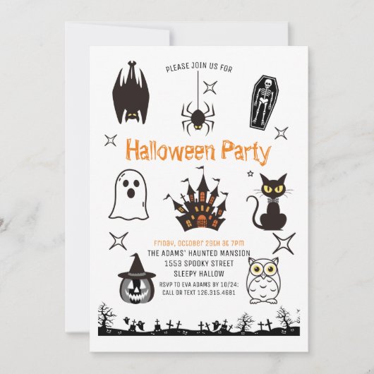 Leuke Halloween Spooktacular Party Uitnodiging (Voorkant)