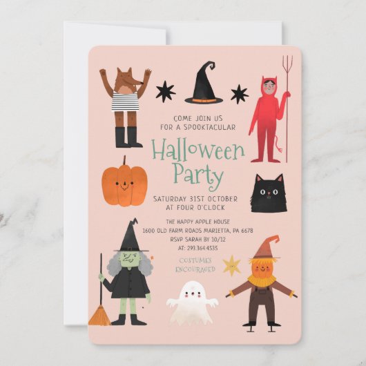 Leuke Halloween Spooktacular Party Uitnodiging (Voorkant)