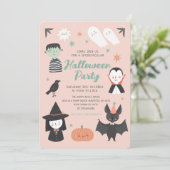 Leuke Halloween Spooktacular Party Uitnodiging (Staand voorkant)