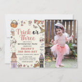 Leuke Halloween Spooky Ghost 3e Verjaardag Foto Kaart (Voorkant)