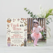 Leuke Halloween Spooky Ghost 3e Verjaardag Foto Kaart (Staand voorkant)